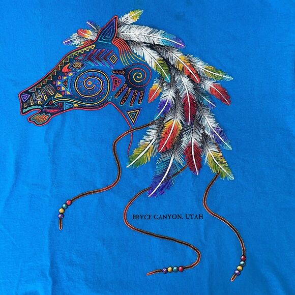 Vintage Graphic T-shirt Sz MED 90s Bryce Canyon Utah Native Horse MADE IN USA - Picture 3 of 11